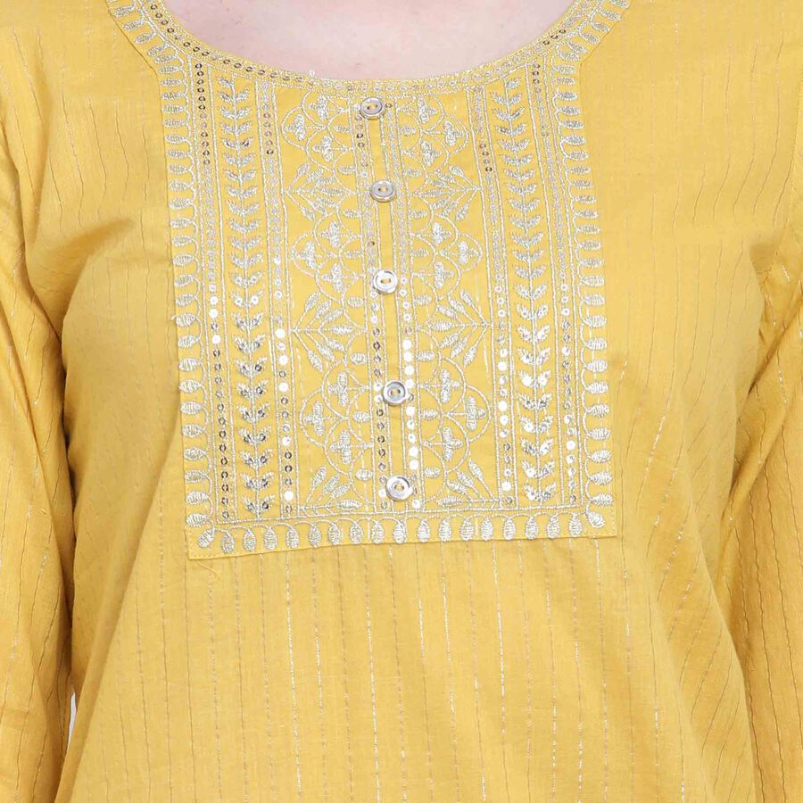 Embroidered Kurta, Mustard, large image number null