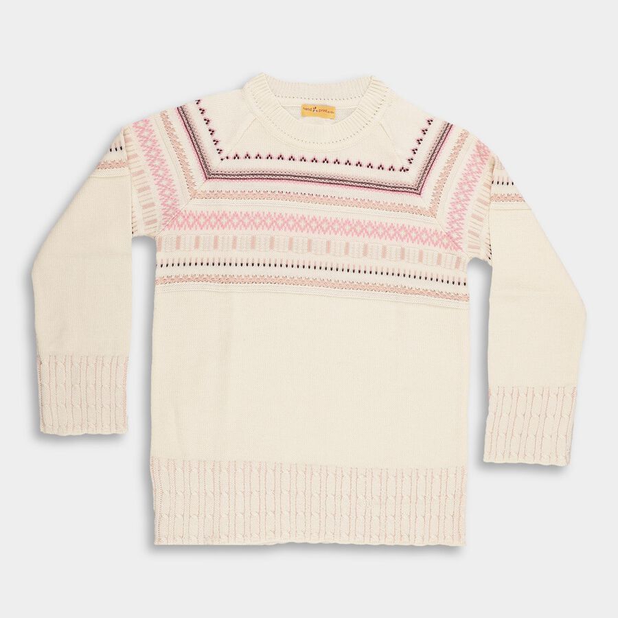 Girls' Pullover, ऑफ व्हाइट, large image number null