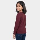 Girls' Maroon Long Sleeve Thermal, वाइन, small