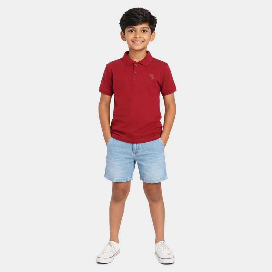Boys Pink Round Neck Casual Boys T-Shirt, गुलाबी, large