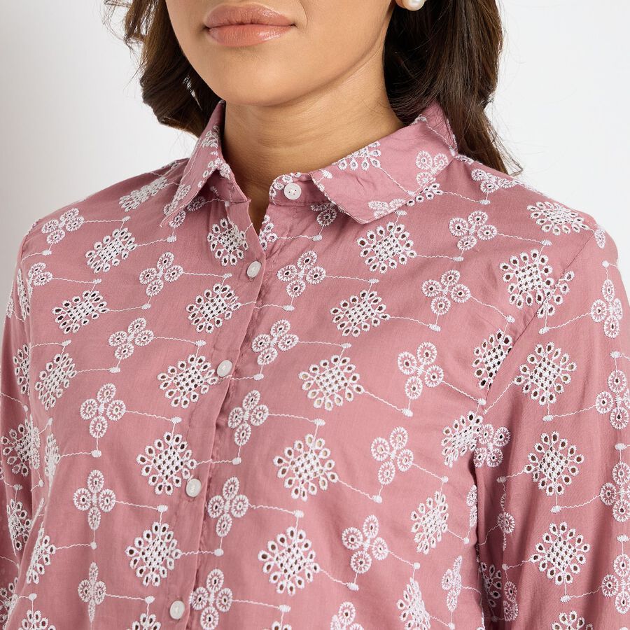 Ladies' 100% Cotton Shirt, Pink, large image number null