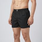 Men's Black Regular Fit Solid Boxers, काला, small