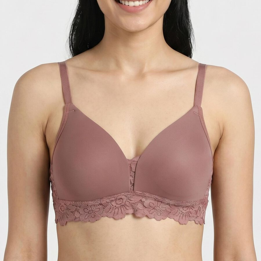 Women's Brown Plunge T-Shirt Bra, Brown, large