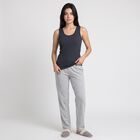 Women's Navy Blue Sleeveless Ribbed Thermal, मध्यम नीला, small