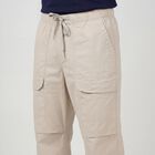 Men's Beige Slim Fit Casual Trousers, Beige, small