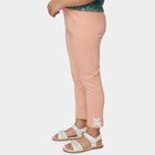 Girls' Coral Ankle-Length Bow Accent Cotton Blend Legging, Coral, small