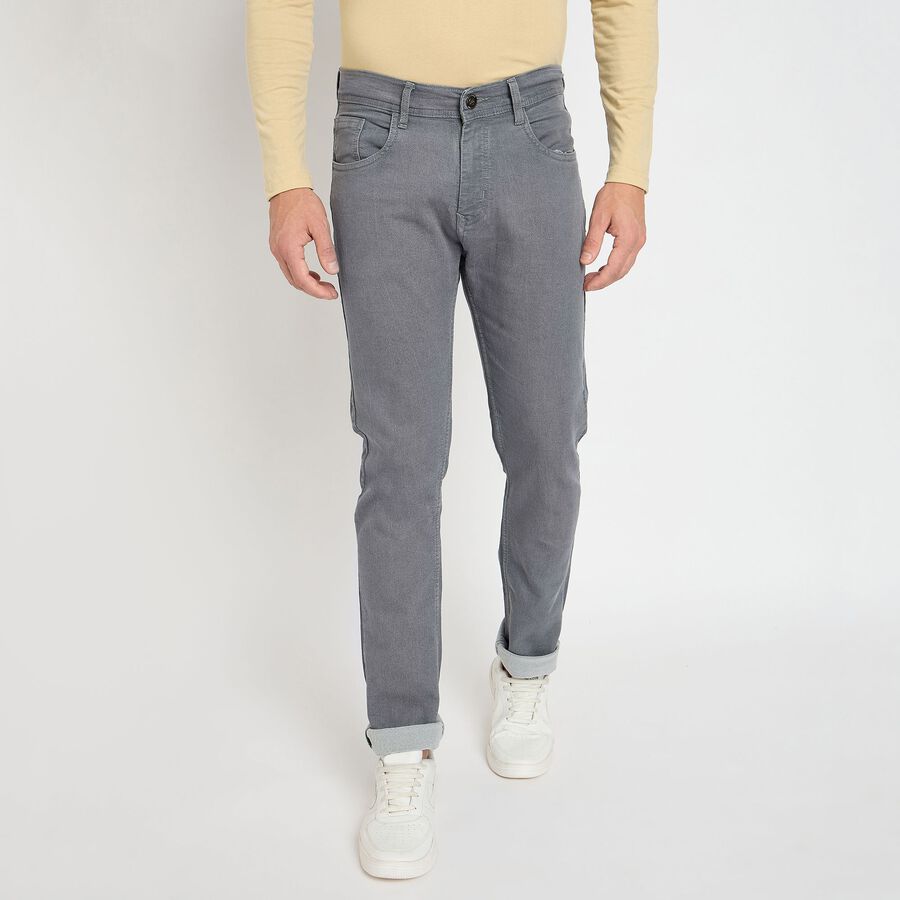Men's Slim Fit Jeans, हल्का ग्रे, large image number null