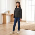 Girls Charcoal Long Sleeve Thermal, Charcoal, small