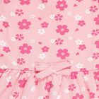 Girls' Soft Pink Floral Printed Long Sleeve Frock, Light Pink, small image number null