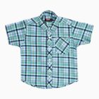 Boys Light Green Cotton Half Sleeve Classic Casual Shirt, Light Green, small image number null