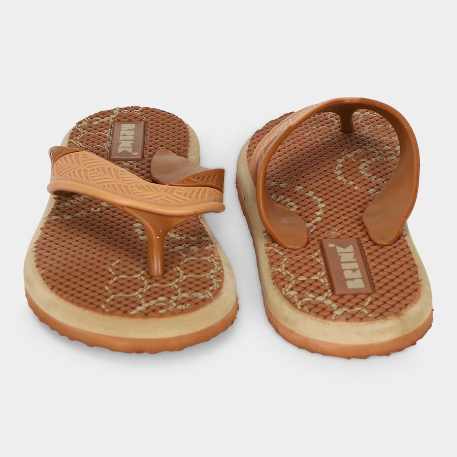 Women's Beige Toe-Post Flip-Flop Slippers, Beige, large