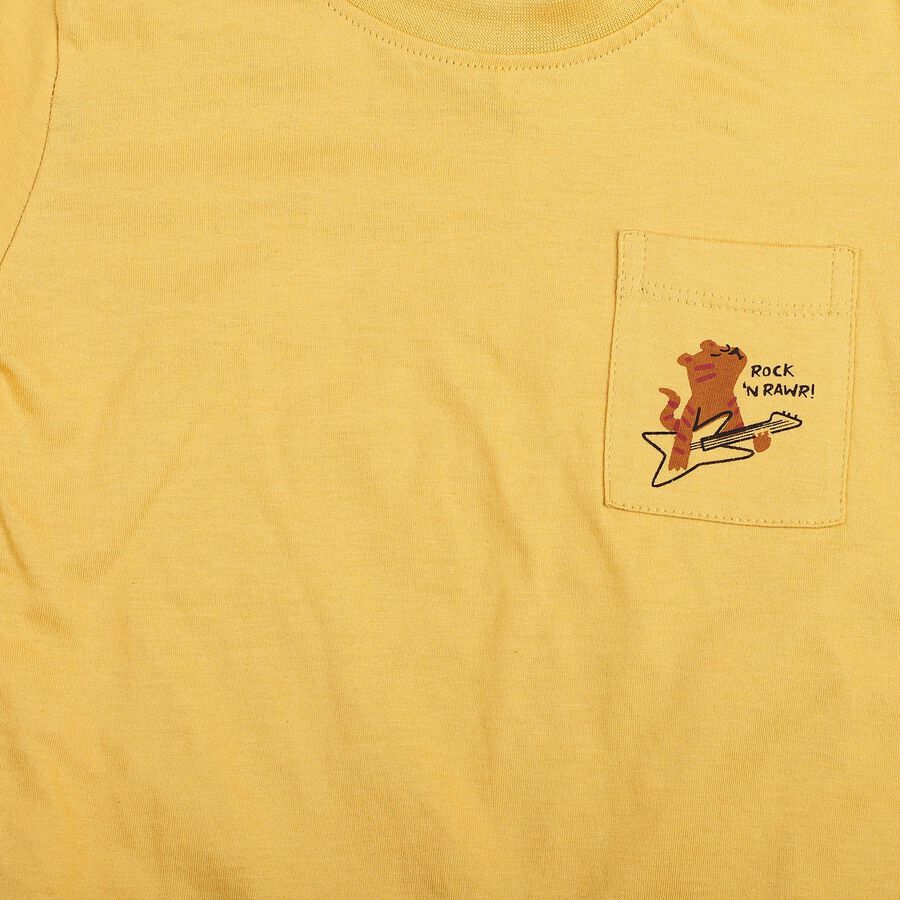Boys' Half Sleeves T-Shirt, Mustard, large