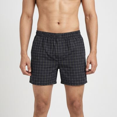 Men's Navy Blue Regular Fit Solid Boxers
