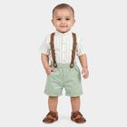Infants' Mint Green Mandarin Collar Striped Suspender Baba Suit, Light Green, small