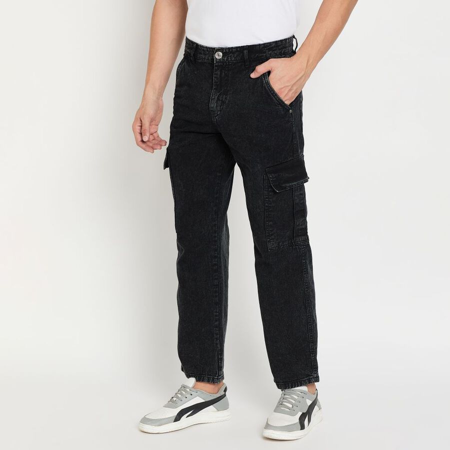 Men's 100% Cotton Jeans, Black, large image number null