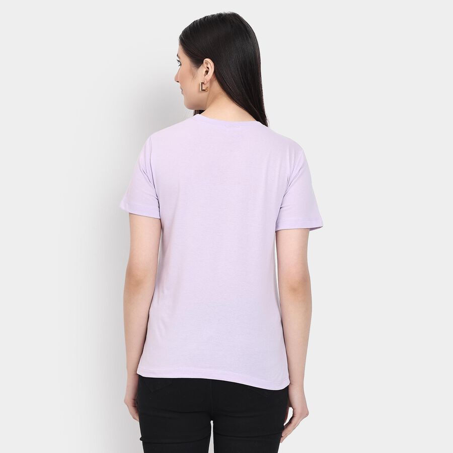 Ladies' Round Neck T-Shirt , लाइलेक, large