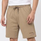 Men's Beige Regular Fit Drawstring Bermuda Shorts, Khaki, small