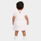 Infants' Pink Striped Fit and Flare Frock, गुलाबी, small