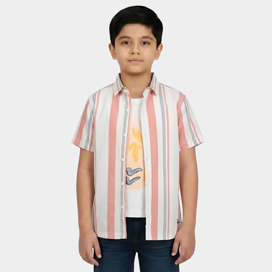 Boys' Casual Shirt, सफ़ेद, large