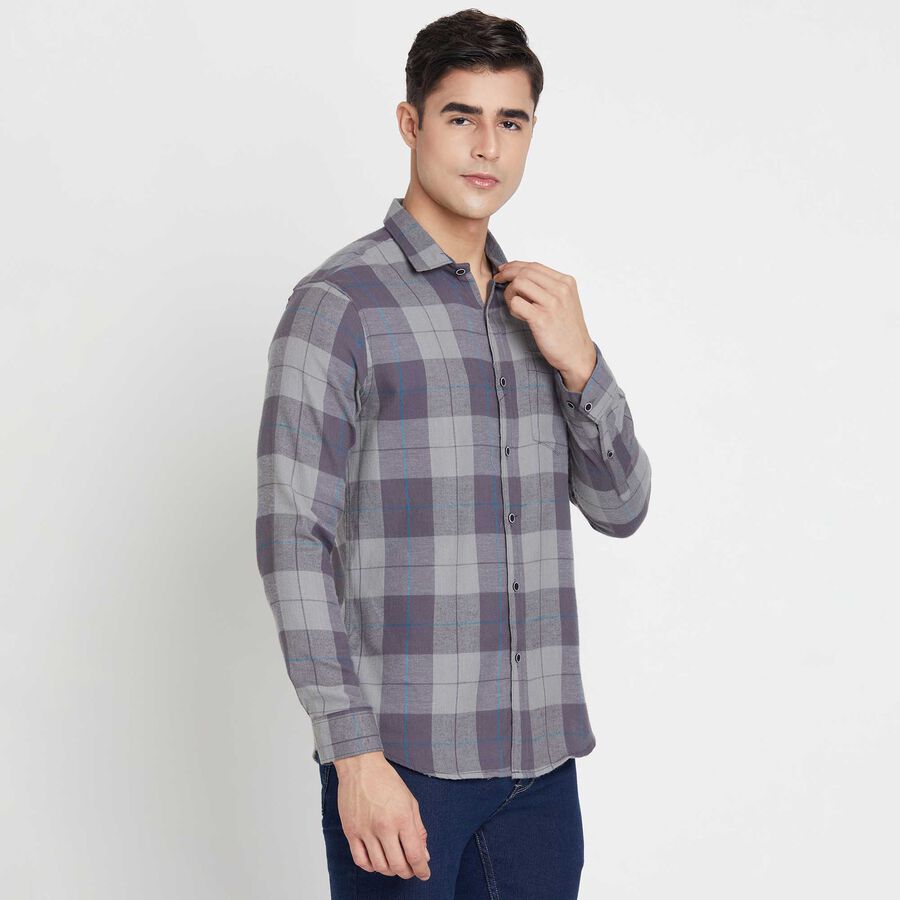Checks Casual Shirt, Light Grey, large image number null