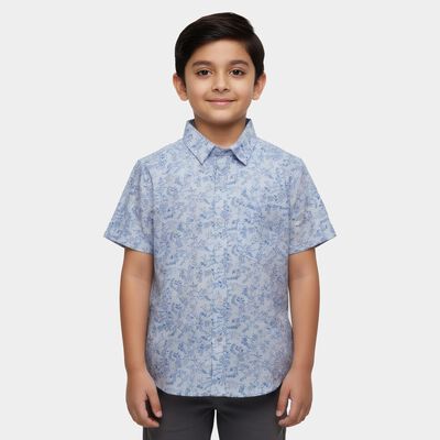 Boys Light Blue Cotton Classic Casual Shirt