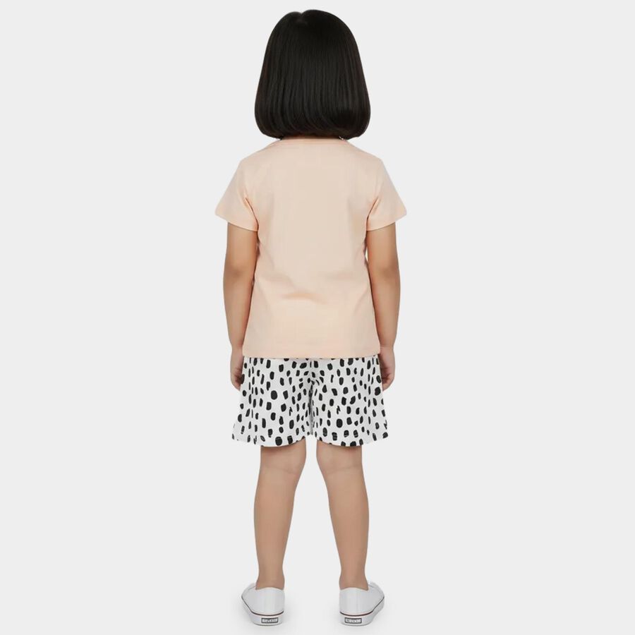 Girls Light Pink Night Suit, Light Pink, large