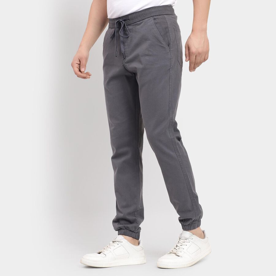 Men's Slim Fit Casual Trousers , Melange Blue, large