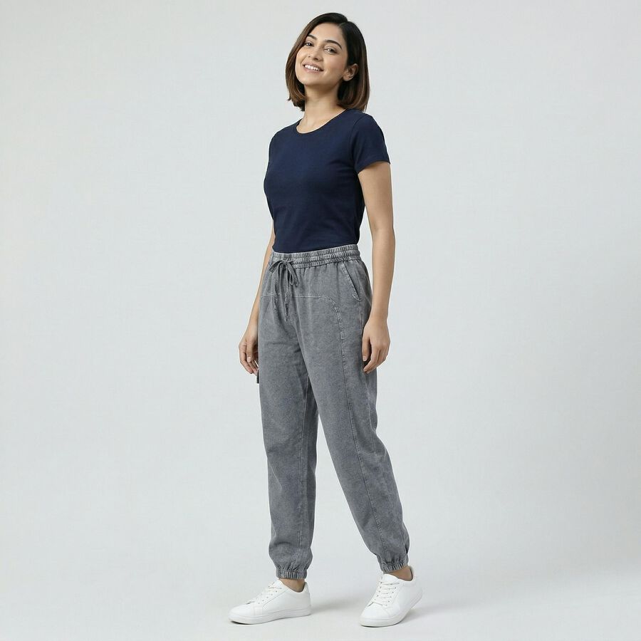 Women's Light Grey Regular Fit Track Pants, Light Grey, large