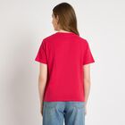 Ladies' 100% Cotton Round Neck T-Shirt , रानी (फ्यूशिया), small