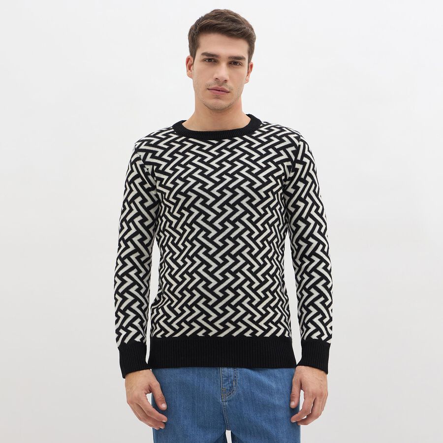 Men's Pullover, काला, large image number null