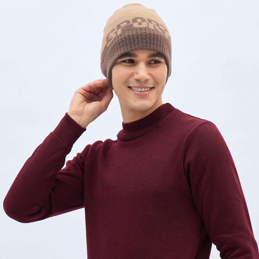 Men's Cap, भूरा, large image number null