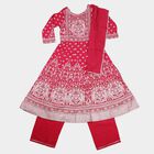 Girls Pink Round Neck Fusion Set Upper and Bottom Set, गुलाबी, small
