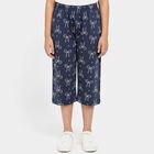 Girls' Navy Blue Regular Fit Solid Capri, Mid Blue, small