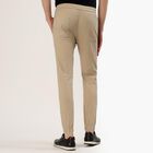 Men's Beige Slim Fit Elasticated Jogger Trousers, गहरा पीला, small