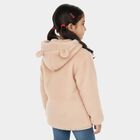 Girls' Soft Beige Hooded Casual Jacket, Beige, small image number null