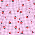 Girls' Light Pink Strawberry Printed Sleeveless A-Line Frock, Pink, small image number null