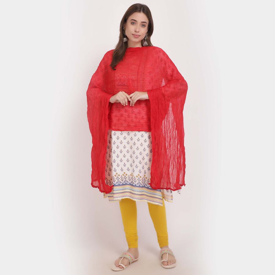 Cotton Solid Dupatta, Red, large image number null