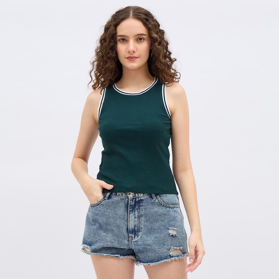 Ladies' Round Neck T-Shirt , Dark Green, large image number null