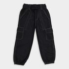 Girl's Basic Jogger Black Jeans, Black, small image number null