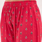 Women's Bright Crimson Red Embroidered Ethnic Set, Fuchsia, small image number null