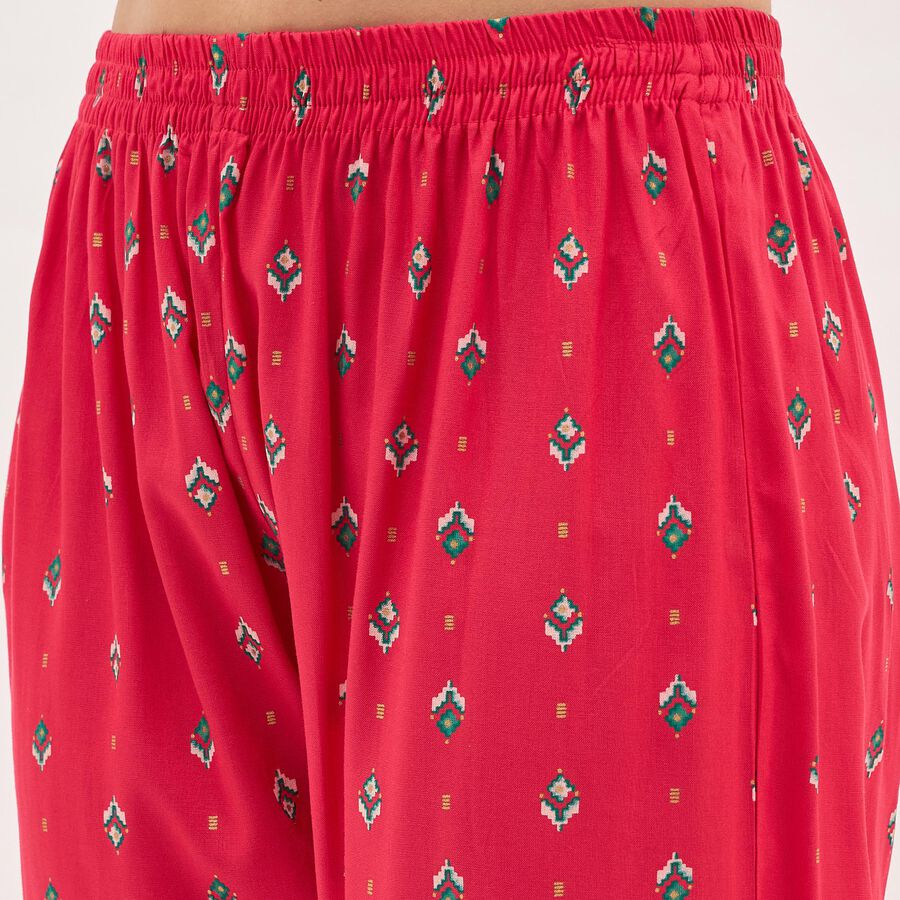 Women's Bright Crimson Red Embroidered Ethnic Set, Fuchsia, large image number null