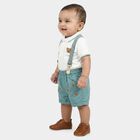 Infants' Teal Polo Neck Embroidered Baba Suit, Teal Blue, small
