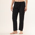 Women's Black Regular Fit Solid Pyjama, काला, small