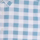 Boys Light Powder Blue Cotton Button-Down Casual Shirt, हल्का नीला, small image number null