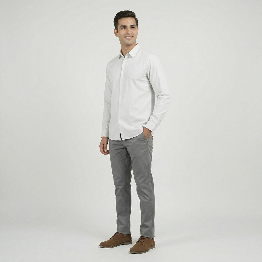 Men's White Casual Shirt, सफ़ेद, large