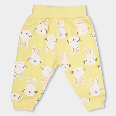 Infants' Soft Yellow Jogger Fit Bunny Printed Pyjama