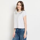 Ladies' Round Neck T-Shirt, मिश्रित हल्का ग्रे, small image number null