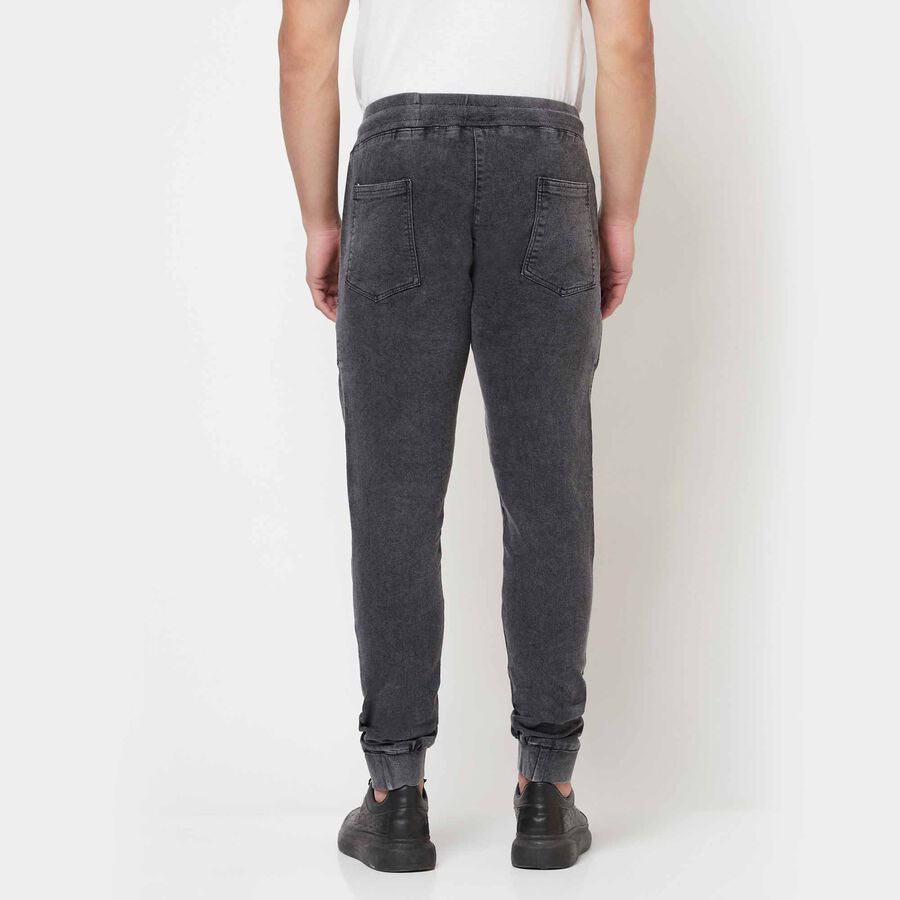 Overdyed Slim FitCasual Trousers, Dark Grey, large image number null