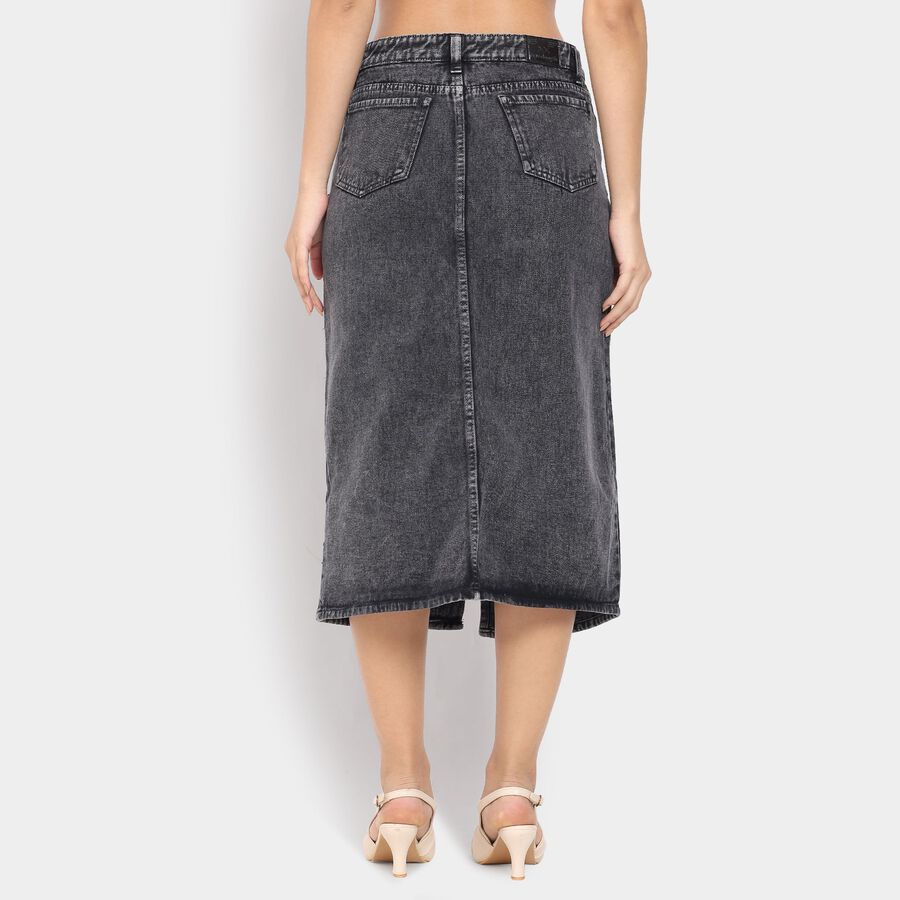 Ladies' 100% Cotton Skirt , Black, large image number null