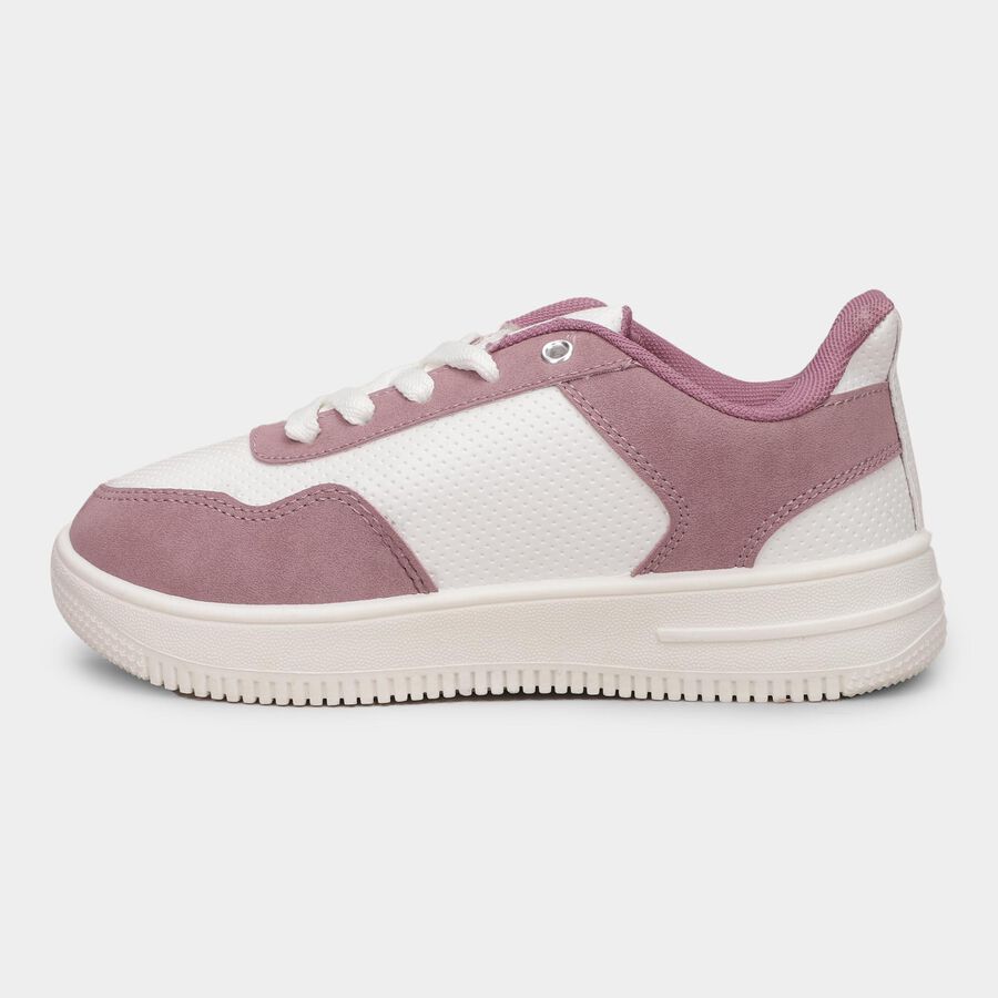 Women's Muted Dusty Pink Lace-Up Casual Shoes, Pink, large